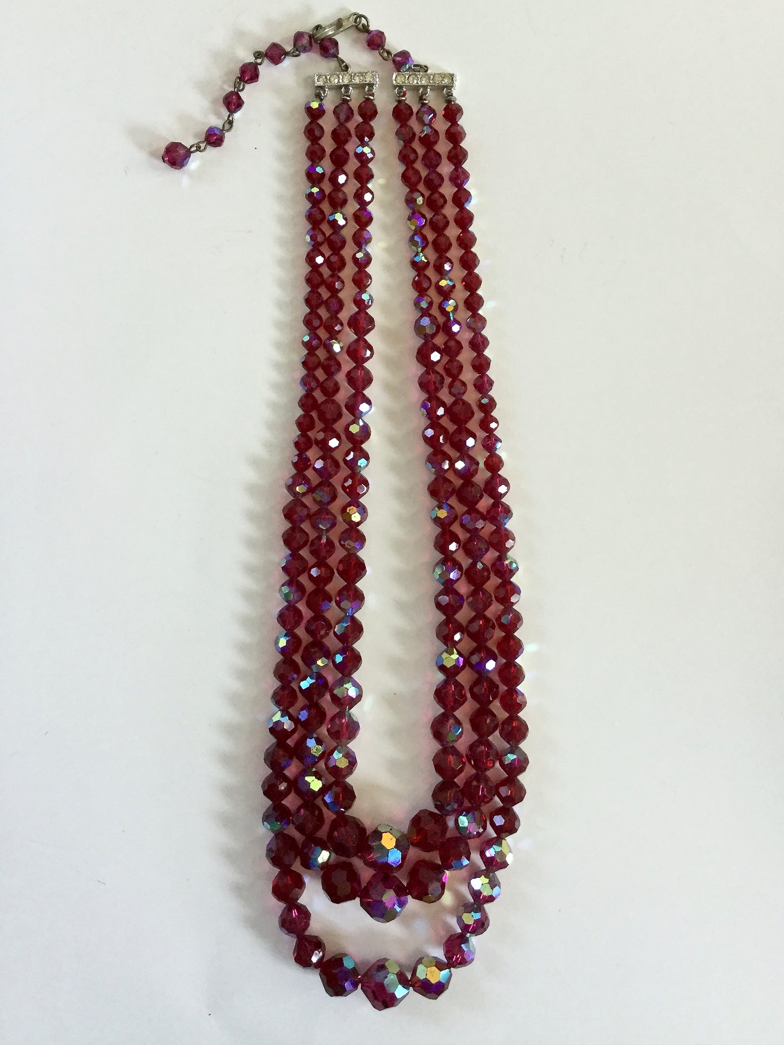 Vintage Tri-strand Bead Necklace