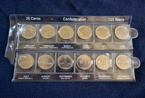 Canadian 125 Years Confederation Quarters Set