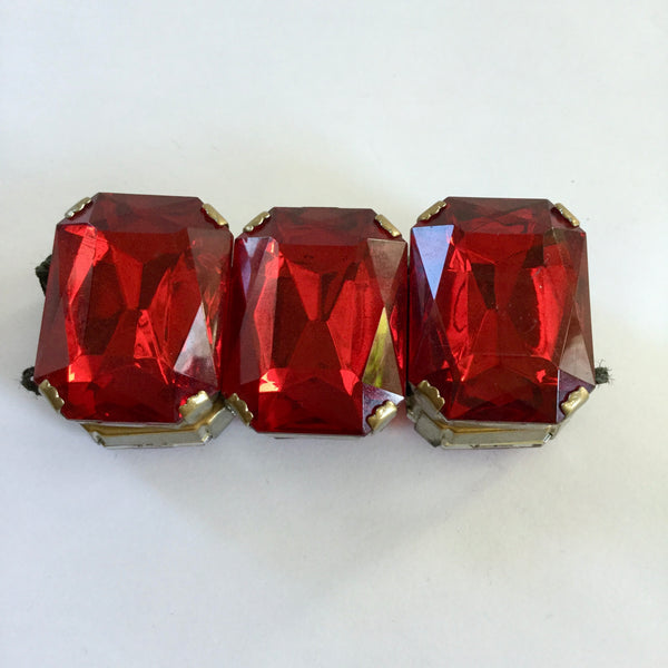 Big Red Acrylic Jewel Stretch Bracelet