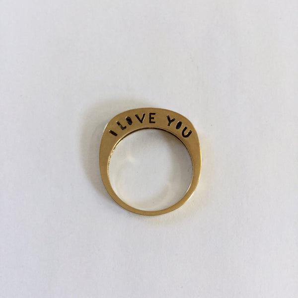 Gold and Diamond "I Love You" Ring