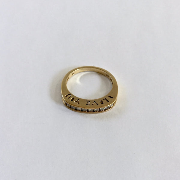 Gold and Diamond "I Love You" Ring