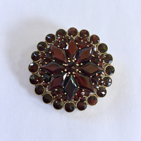 Antique Garnet & Gold Brooch