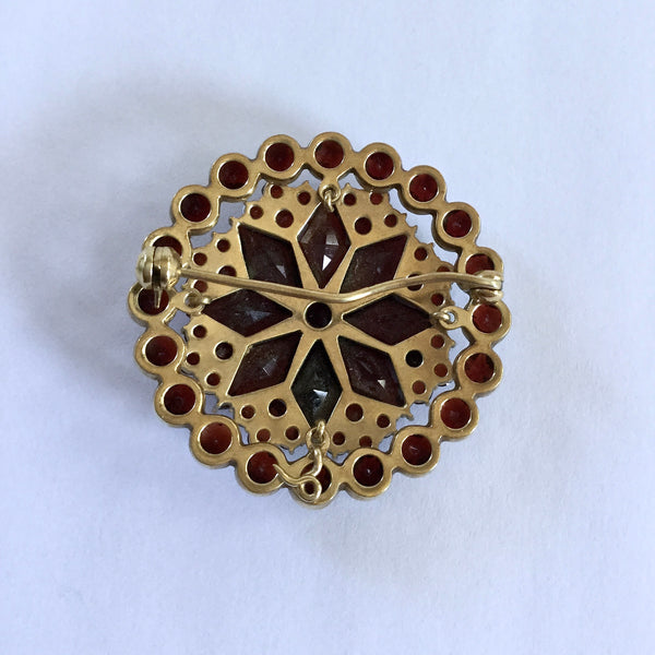 Antique Garnet & Gold Brooch