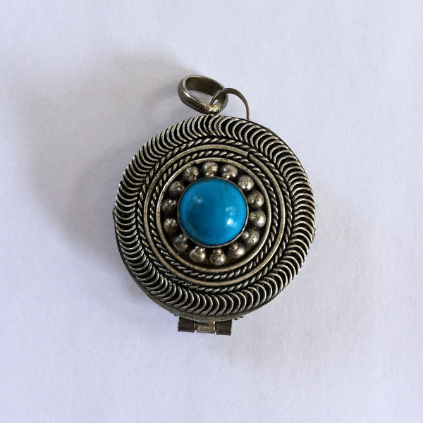 Silver and Turquoise Poison Locket