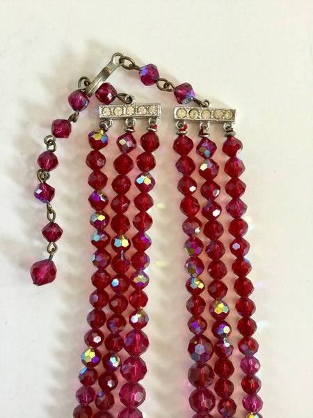 Vintage Tri-strand Bead Necklace
