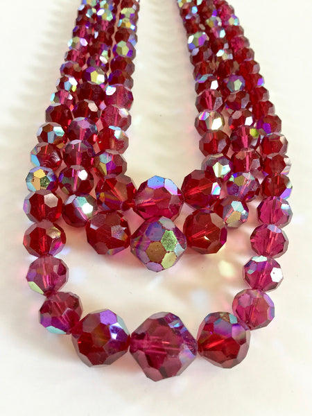 Vintage Tri-strand Bead Necklace