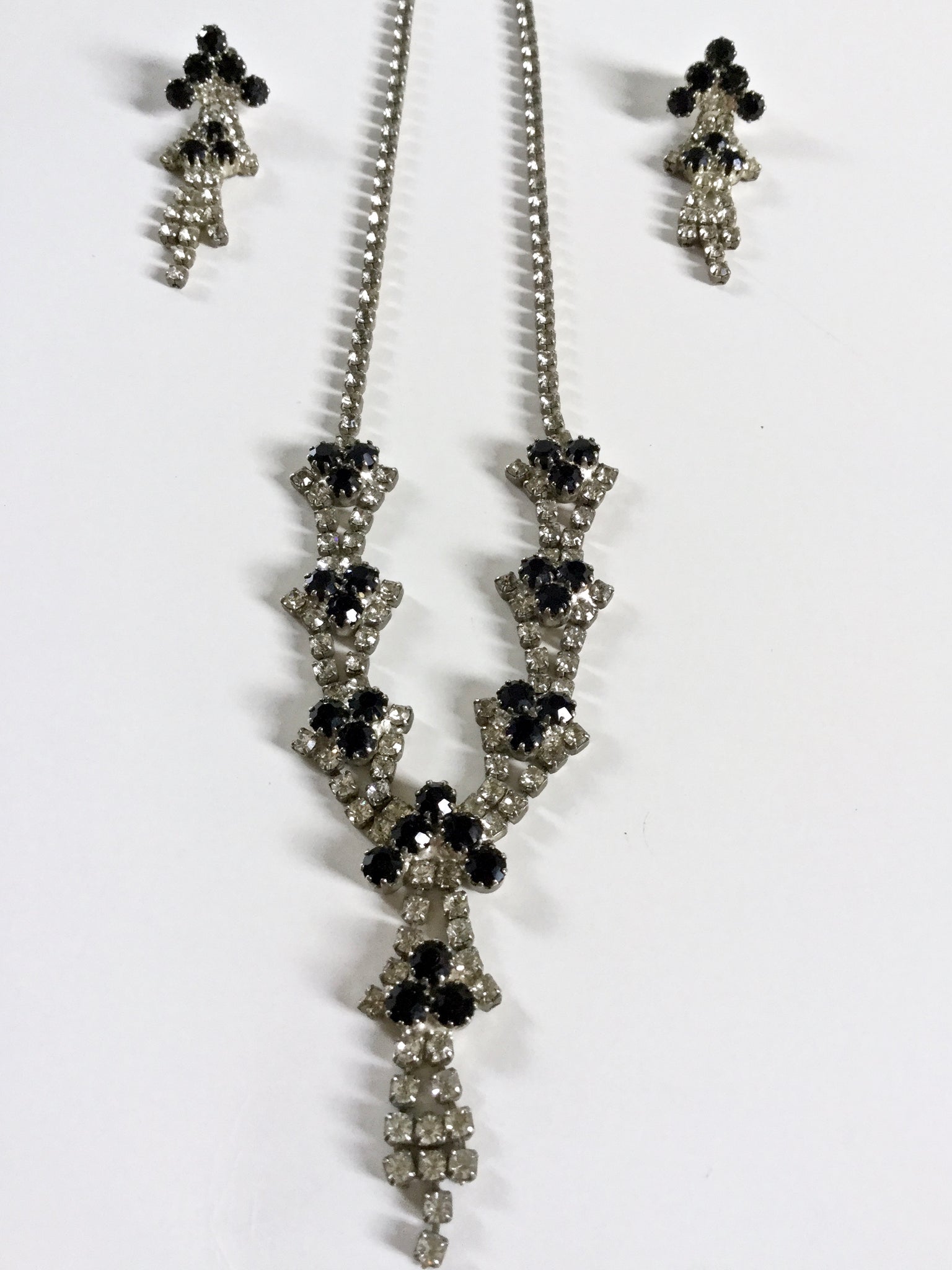 Vintage Rhinestone Choker & Earring Set