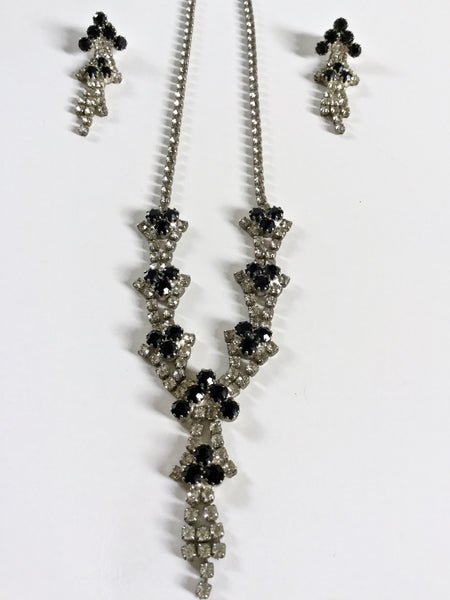Vintage Rhinestone Choker & Earring Set