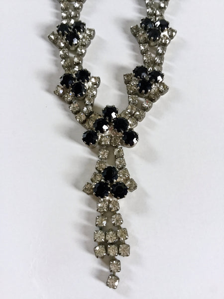 Vintage Rhinestone Choker & Earring Set