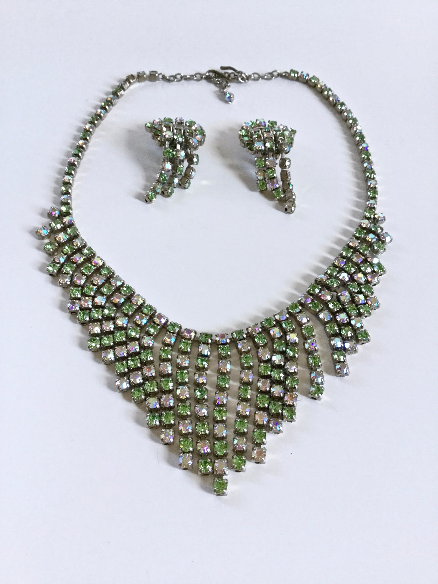Vintage Rhinestone Choker & Earring Set