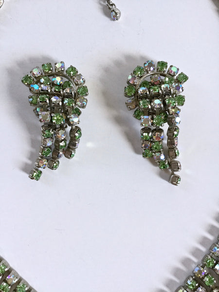Vintage Rhinestone Choker & Earring Set